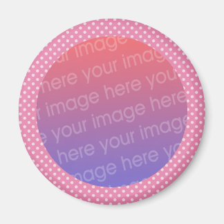 roze polka stippen fotolijst magneet
