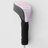 Roze polka stippen golf headcover dames aangepaste (Schuin)