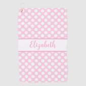 Roze polka stippen golfhanddoek dames aangepaste n (Voorkant)