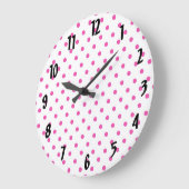 roze polka stippen grote klok (Hoek)