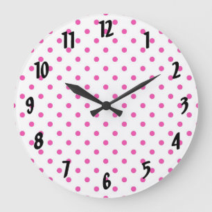 roze polka stippen grote klok