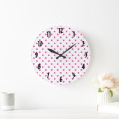 roze polka stippen grote klok (Huis)