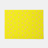 Roze polka-stippen op geel deurmat (Voorkant)