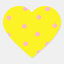 Roze polka-stippen op geel