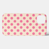 Roze polka-stippen op roomkleurige Hoesje-Mate iPh Case-Mate iPhone Case (Achterkant (horizontaal))