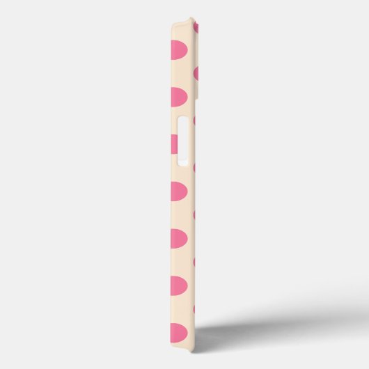 Roze polka-stippen op roomkleurige Hoesje-Mate iPh Case-Mate iPhone Case (Achterkant / Rechts)