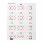 Roze polka stippen op wit etiket (Full Sheet)