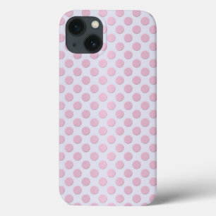 Roze polka stippen over zilverwit Case-Mate iPhone case