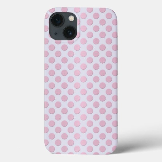 Roze polka stippen over zilverwit Case-Mate iPhone case (Achterkant)