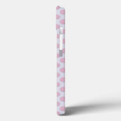 Roze polka stippen over zilverwit Case-Mate iPhone case (Achterkant / Links)