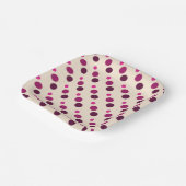 Roze polka stippen papieren bordje (Gebogen)