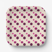 Roze polka stippen papieren bordje (Voorkant)