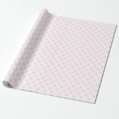 Roze Polka stippen patronen in roze achtergrond Cadeaupapier (Uitgerold)