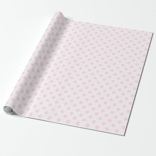 Roze Polka stippen patronen in roze achtergrond Cadeaupapier (Uitgerold)