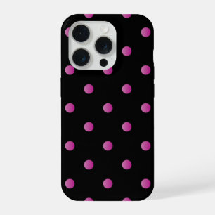 roze polka stippen patroon iPhone 15 pro case