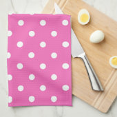 roze polka stippen theedoek (Quarter Fold)