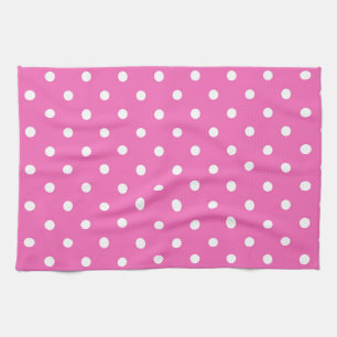 roze polka stippen theedoek