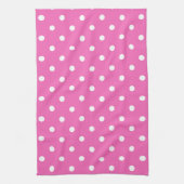 roze polka stippen theedoek (Verticaal)