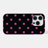 roze polka stippenpatroon iPhone hoesje (Achterkant horizontaal)