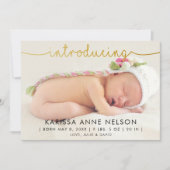 roze polka stipt horizontale handschrift geboorte feestdagenkaart (Voorkant)