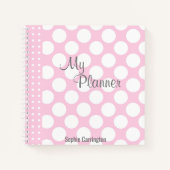 Roze Polkadot Name Planner Notitieboek (Voorkant)