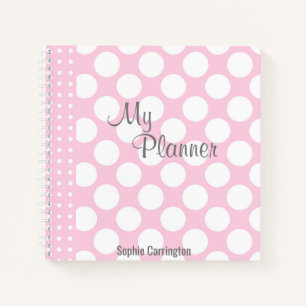 Roze Polkadot Name Planner Notitieboek