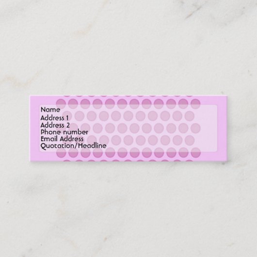Roze Polkadot Profile Card Mini Visitekaartje (Voorkant)