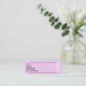 Roze Polkadot Profile Card Mini Visitekaartje (Staand voorkant)