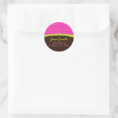 Roze Polkadots Adres Sticker Afbeelding (Tas)