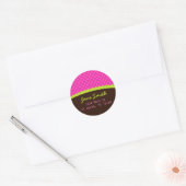 Roze Polkadots Adres Sticker Afbeelding (Envelop)