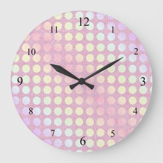 Roze Polkadots Klok (Voorkant)