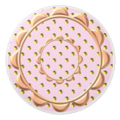 roze pols dot drager keramische knop (Voorkant)