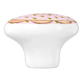 roze pols dot drager keramische knop (Zijkant)