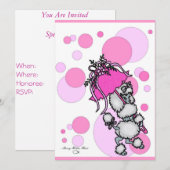 Roze poly-a-dot poel kaart (Voorkant / Achterkant)