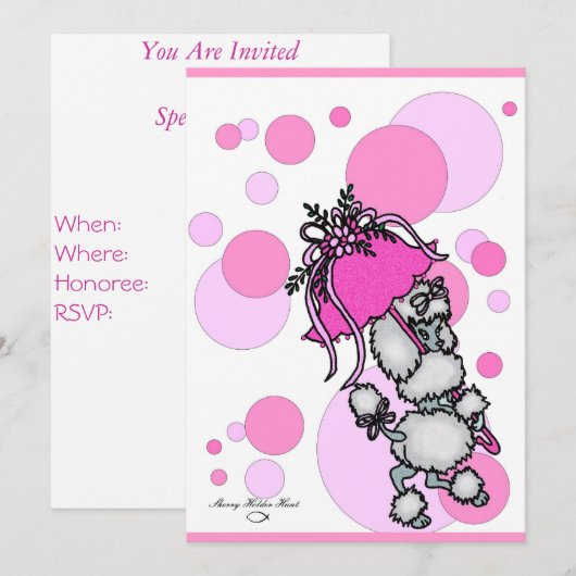 Roze poly-a-dot poel kaart (Voorkant / Achterkant)