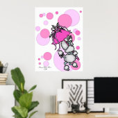 Roze poly-a-dot poel poster (Thuiskantoor)