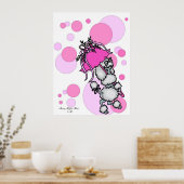 Roze poly-a-dot poel poster (Keuken)