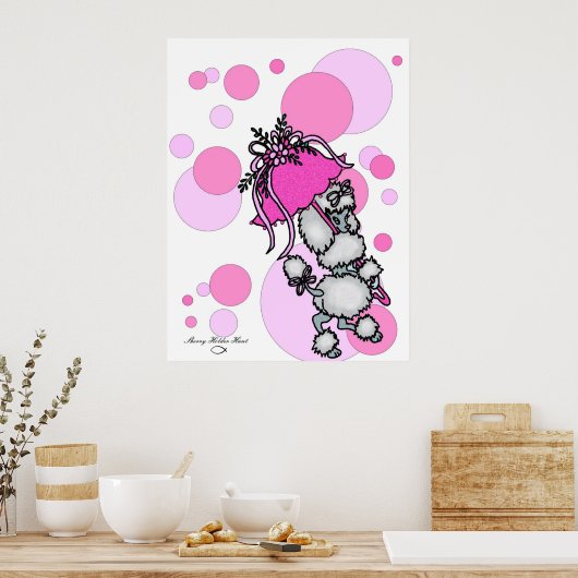 Roze poly-a-dot poel poster (Keuken)