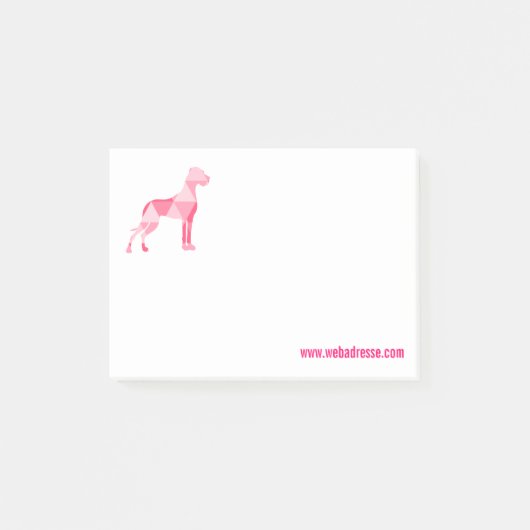 Roze Polygoon Dogge Post-it Notities Post-it® Notes (Voorkant)