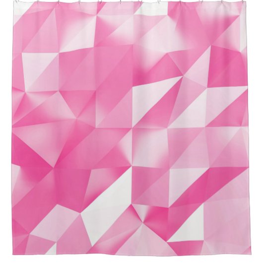 Roze polygoonachtergrond: abstracte 3D-rendering Douchegordijn (Voorkant)