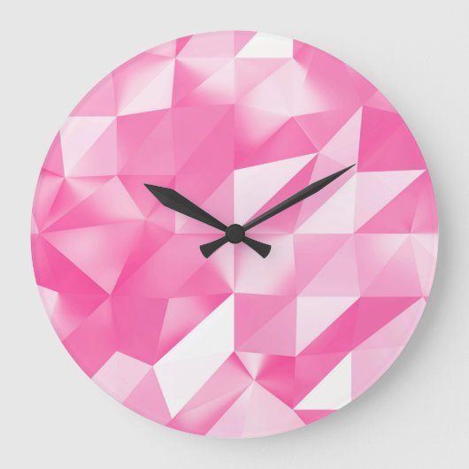 Roze polygoonachtergrond: abstracte 3D-rendering Grote Klok (Voorkant)