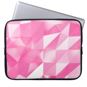 Roze polygoonachtergrond: abstracte 3D-rendering Laptop Sleeve