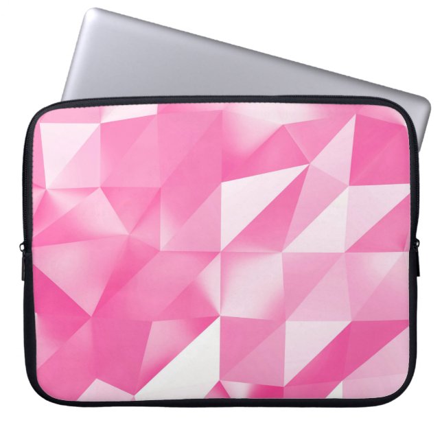Roze polygoonachtergrond: abstracte 3D-rendering Laptop Sleeve (Voorkant)