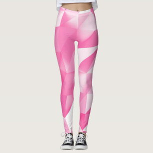 Roze polygoonachtergrond: abstracte 3D-rendering Leggings