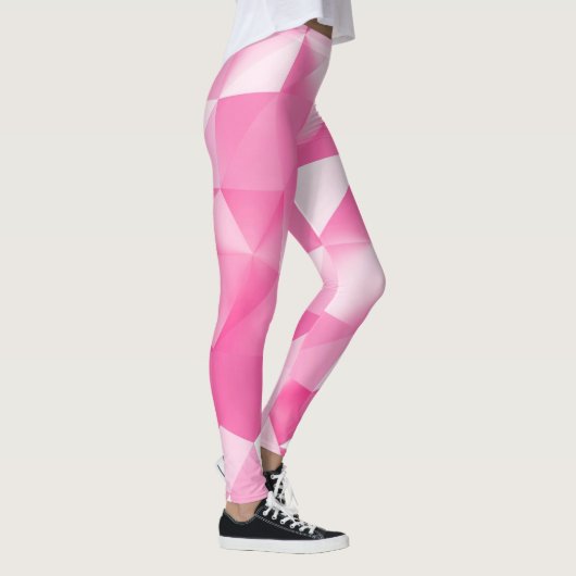 Roze polygoonachtergrond: abstracte 3D-rendering Leggings (Rechts)
