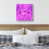 Roze Pom Dahlia Flowers Canvas Afdruk (Insitu (Slaapkamer))