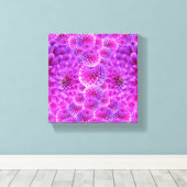 Roze Pom Dahlia Flowers Canvas Afdruk (Insitu (Houten vloer))