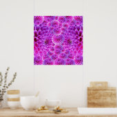 Roze Pom Dahlia Flowers Poster (Keuken)