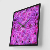 Roze Pom Dahlia Flowers Vierkante Klok (Hoek)