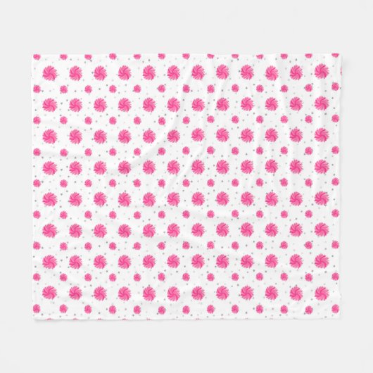 Roze Pom Poms Pattern, Cheerleader, Cheer Squad Fleece Deken (Voorkant (Horizontaal))